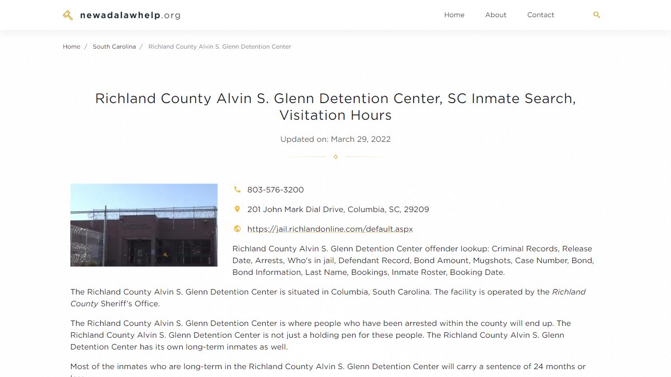 Richland County Alvin S. Glenn Detention Center, SC Inmate ...